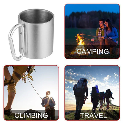 Outdoor Travel Mug with Carabiner Handle