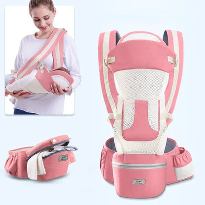 Ergonomic Newborn Baby Carrier with Hip Seat and Travel-Friendly Design