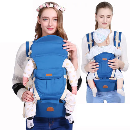 Ergonomic Newborn Baby Carrier with Hip Seat and Travel-Friendly Design